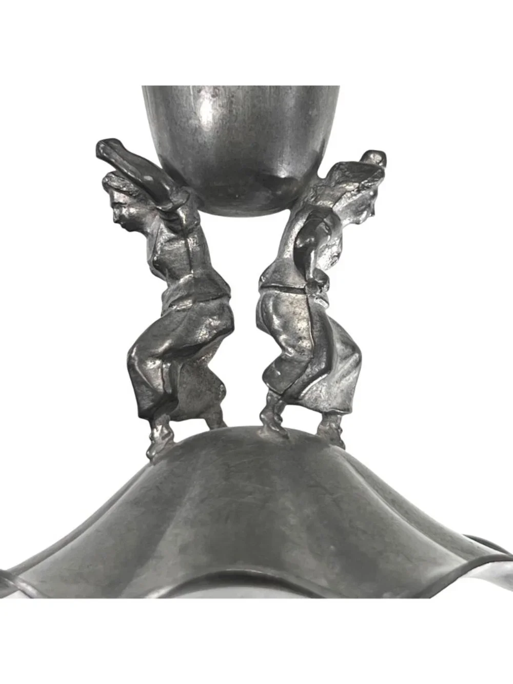Vtg KSO Kayserzinn Pewter Art Nouveau Jugendstil Vase Women Figures P108 8.5 in